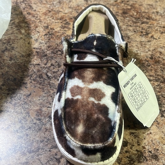 Hey Dudes Wendy Tartan cow print.  Buckle exclusive - Picture 3 of 5